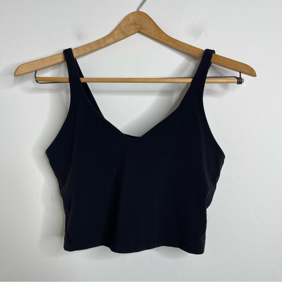 Lululemon Align Tank Top Black Cropped Size 12 Longline Sport Bra - Picture 4 of 13